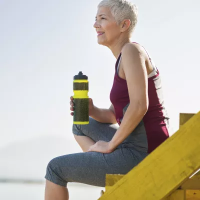 Woman taking a water break