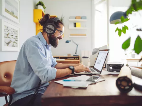 A man working from home.