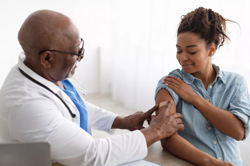 Flu shot girl walks backwards new arrivals
