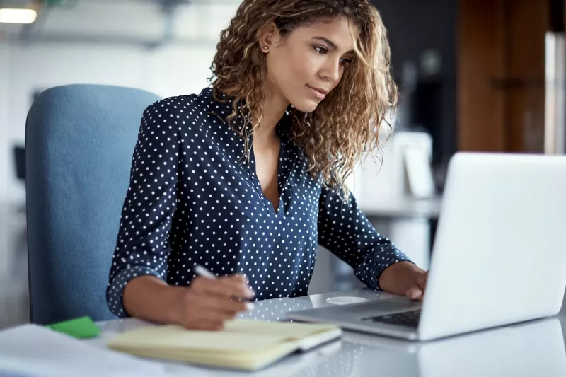 Woman with Good Posture at Work