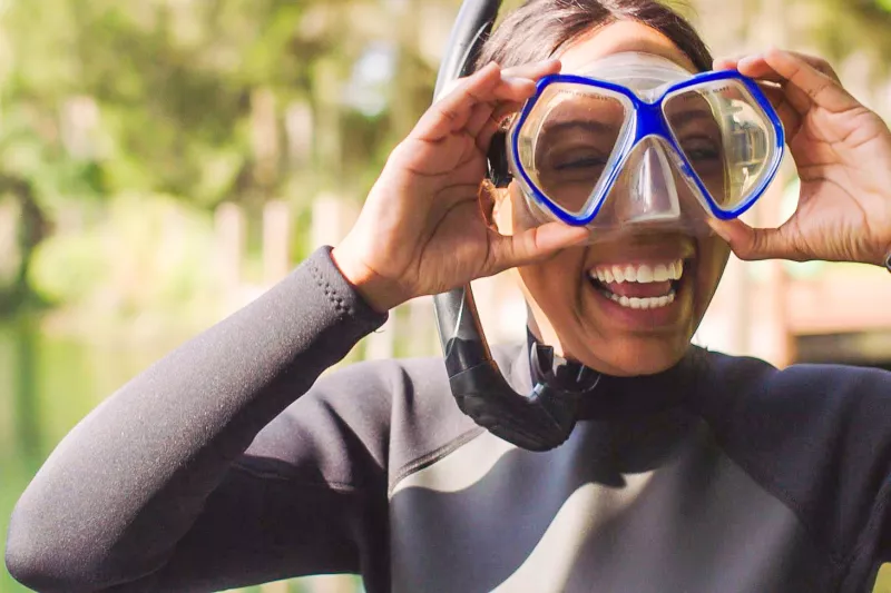 Benny snorkeling during the Feel Whole Challenge.
