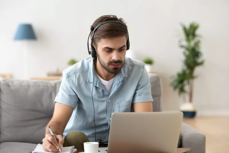 A man working at home.