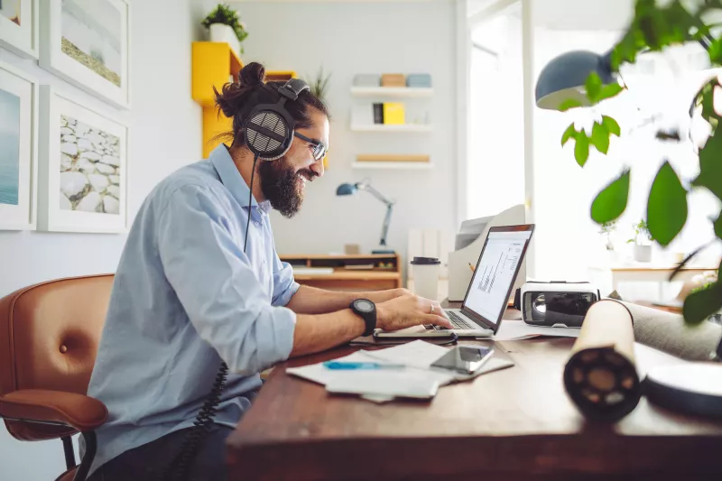 A man working from home.