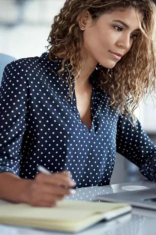 Woman with Good Posture at Work
